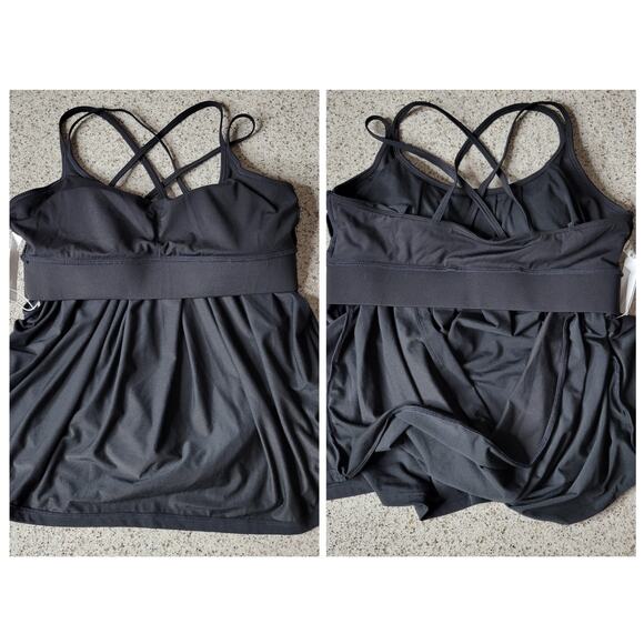 NWT Halara Double Strap Pleated Open Back Yoga Cami Top Built-in Sports Bra✨️M - Picture 13 of 16